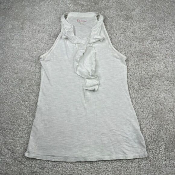 Lilly Pulitzer Shay Ruffled Top White - Picture 2 of 12